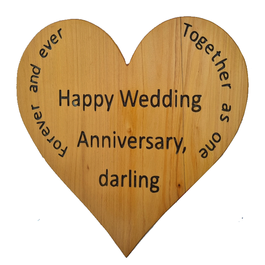 Macrocarpa 'Happy Wedding Anniversary Darling' Sign